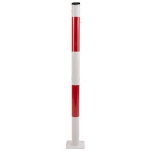 Słupek parkingowy blokujący U-12b | metalowy, 110 cm, na stopie, łańcuchowy, 2 otwory (zalecane)